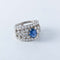 Bague 54.5 Bague bandeau platine, saphir et diamants 58 Facettes