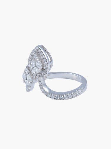 Bague Bague Or Blanc, Pavage en diamants 58 Facettes