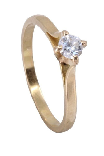 Bague 48 Solitaire diamants, or jaune 58 Facettes 064111