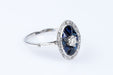 Ring Sapphire diamond ring white gold 58 Facettes BG250736-18