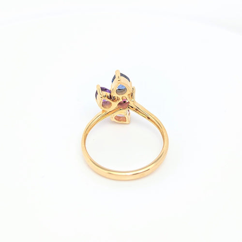 Bague Bague en or jaune et pierres de couleur 58 Facettes 22942