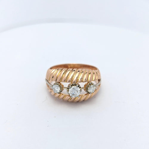 Bague Bague en or rose et diamants 58 Facettes 20556