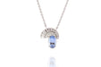 Necklace Art Deco Necklace White Gold Platinum Ceylon Sapphire Diamonds 58 Facettes 23944-25441