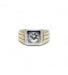 Ring 52 / Yellow / 750 Gold Diamond Signet Ring 58 Facettes 220432R