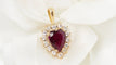 Collier Collier pendentif coeur or jaune, diamants et rubis 58 Facettes 32536