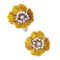 Boucles d'oreilles Boucheron - Boucles d'oreilles églantine, émail et diamants. 58 Facettes 32505