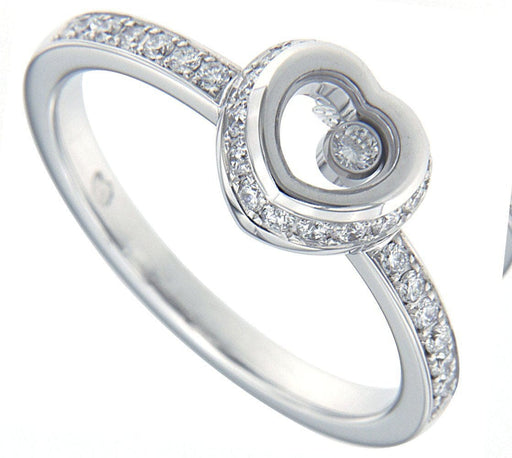 Ring 52 Chopard Happy Diamonds ring white gold diamond 58 Facettes 31E00520