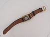 Vintage watch HERMES medor watch 23 mm gold plate and quartz crocodile leather 58 Facettes 254544