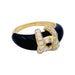 Ring 51.5 Cartier ring, “Double C”, yellow gold, onyx, diamonds. 58 Facettes 32783