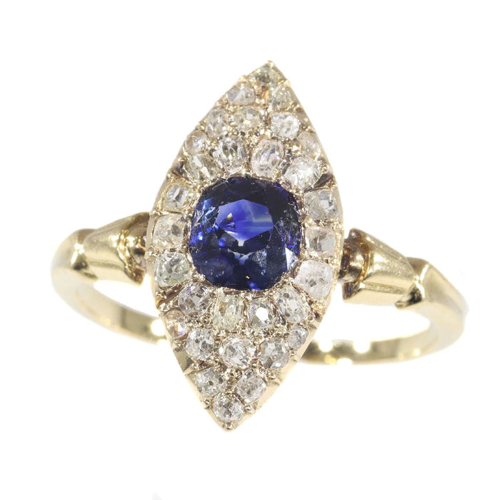 Bague 59 Bague diamant et saphir bleu 58 Facettes 21097-0172