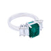 Ring 55 White gold emerald ring, diamonds. 58 Facettes 32365