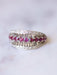 Ring Vintage band ring in white gold, rubies, and diamonds 58 Facettes