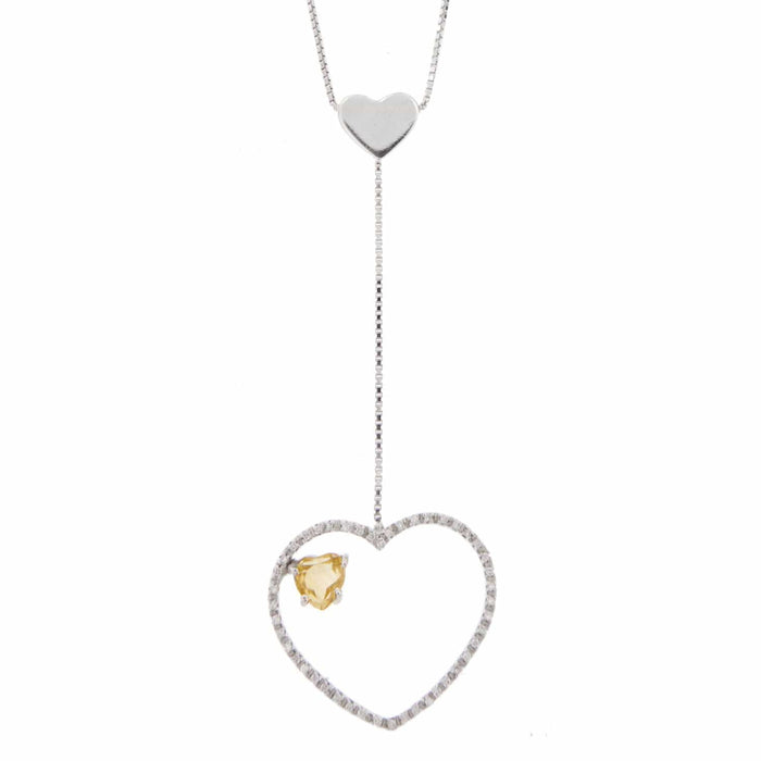 Collier Collier Coeur diamants et citrine 58 Facettes 28512