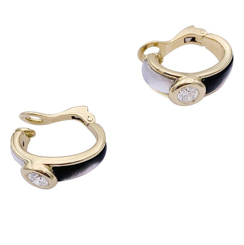 Boucles d'oreilles Boucles d'oreilles Mauboussin, "Nadia", or jaune, diamants et nacre. 58 Facettes 32912