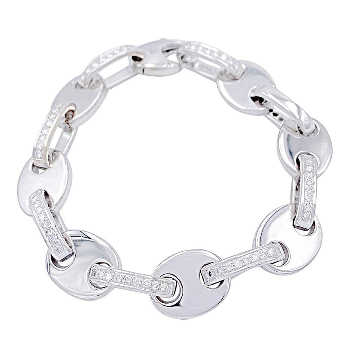 Bracelet Bracelet fantaisie, or blanc, diamants. 58 Facettes 32204