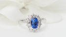 Ring 57 Daisy ring in platinum, tanzanite and diamonds 58 Facettes 32520