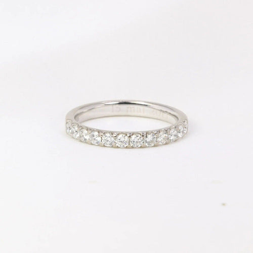 Bague 58.5 Demi-Alliance américaine diamants 0,72 ct 58 Facettes J116