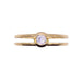 Solitaire ring in yellow gold, rail-set diamond 58 Facettes
