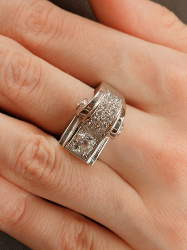 Bague 53 Bague  style Art Déco diamants 58 Facettes ES703/6