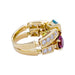 Ring 52 Bulgari ring, Allegra, yellow gold, diamonds, colored stones. 58 Facettes 32488