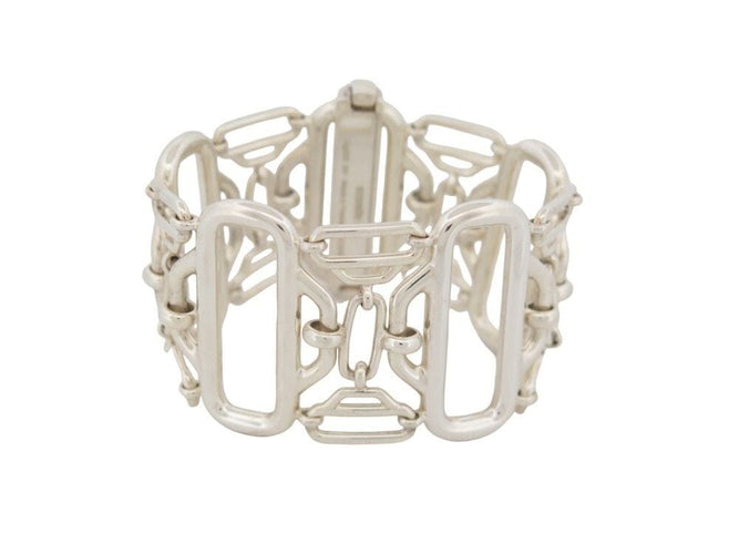 Bracelet bracelet HERMES abstract large 18 cm en argent massif 925 101gr 58 Facettes 256678