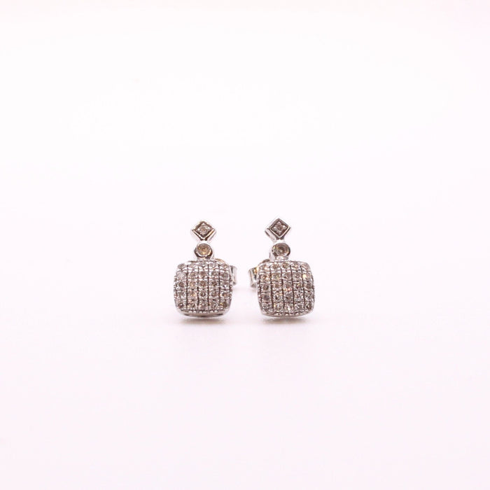 Boucles d'oreilles Boucles d’oreilles pavage diamants or blanc 58 Facettes