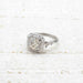 Ring 53 Art Deco style ring Platinum Diamond 58 Facettes 23304 / 22110