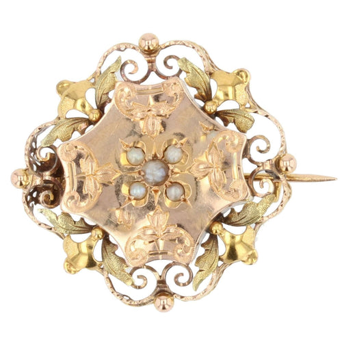 Broche Broche ancienne de col or rose et perles fines 58 Facettes 07-077