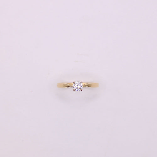 Bague Solitaire en Or jaune, diamant 58 Facettes