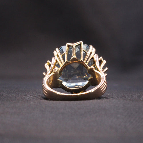 Bague 52 Bague cocktail  Or jaune Aigue-marine 58 Facettes