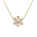 Yellow gold diamond flower necklace 58 Facettes