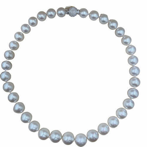 Collier Collier de diamants et perles blanches d'Australie 58 Facettes
