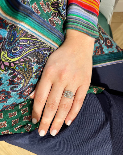 Bague Bague Art Déco Platine et Diamants Taillés en Rose 58 Facettes 448