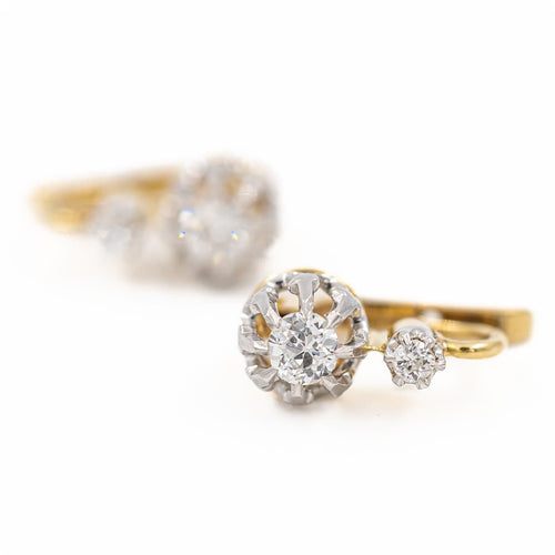 Boucles d'oreilles Boucles d'oreilles Dormeuses Or jaune Diamant 58 Facettes 2140173CN