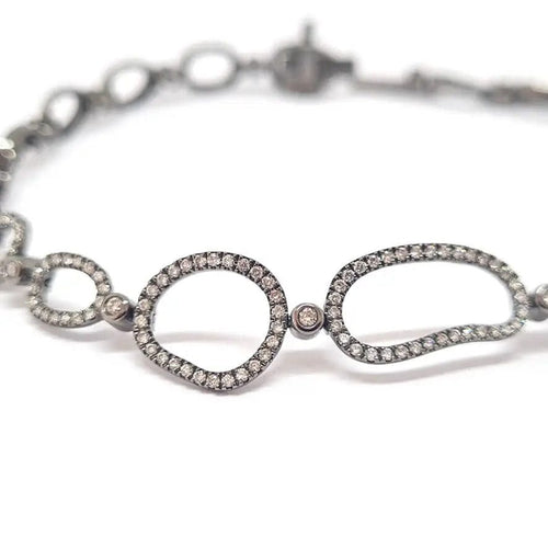 Bracelet Bracelet diamants or noir 58 Facettes