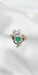 Ring 53 Belle Epoque emerald flower and diamond ring 58 Facettes