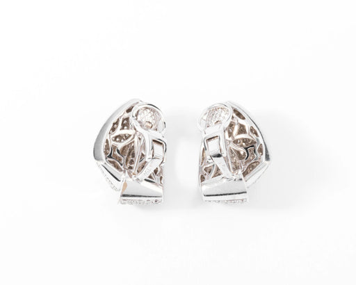 Boucles d'oreilles Doubles créoles - Or gris et diamant 58 Facettes