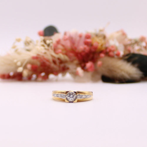 Bague Solitaire diamants or jaune 58 Facettes