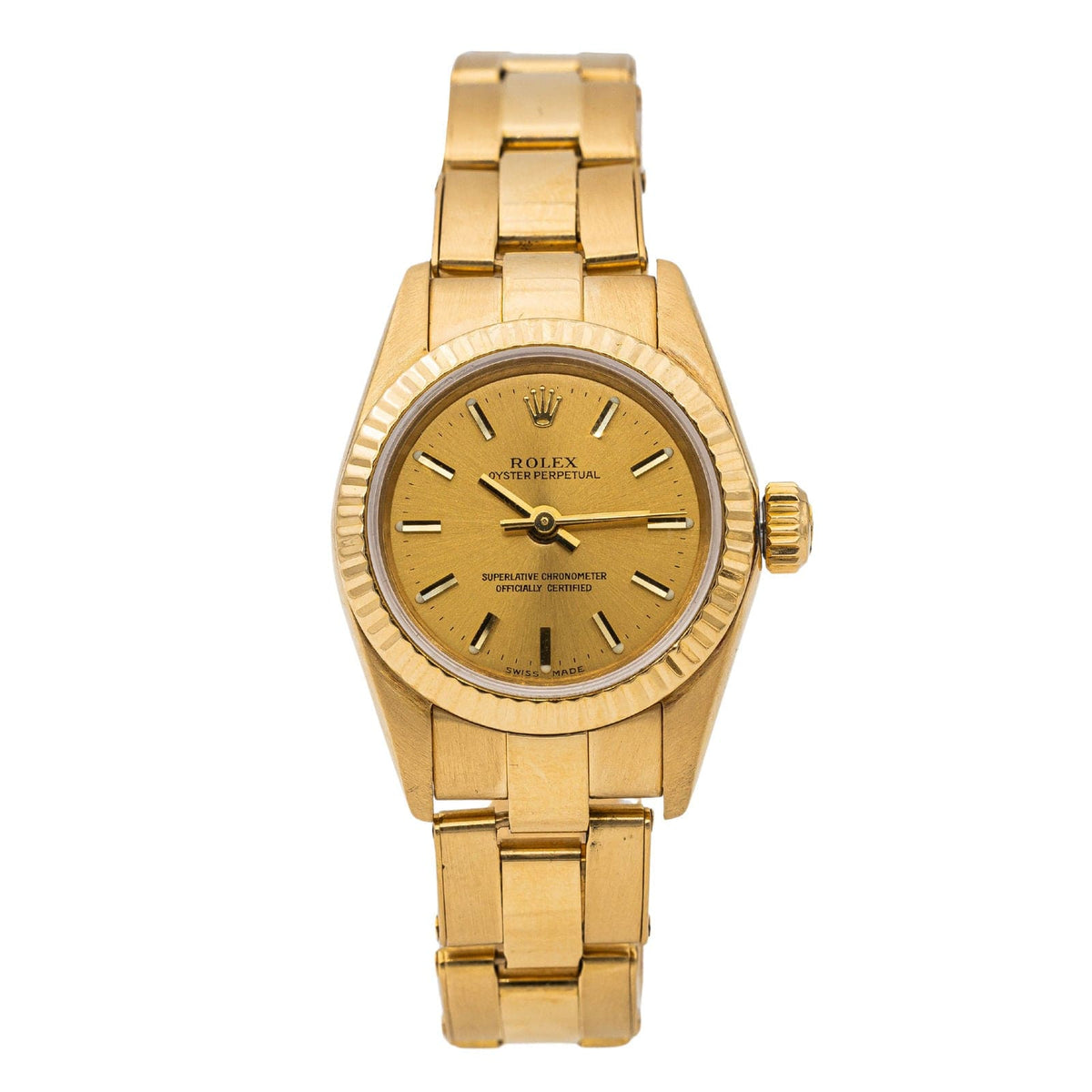 Rolex Lady oyster perpetual Watch Yellow gold - 8828677914953 - 58 Facettes