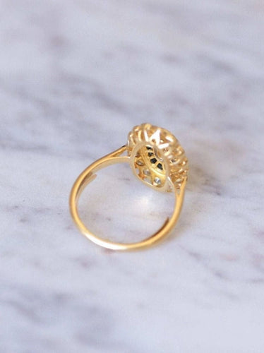 Bague style Art Deco saphirs & diamants 58 Facettes