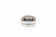 Ring 52 Art Deco ring with diamonds and sapphires calibrated in gold and platinum 58 Facettes 25465