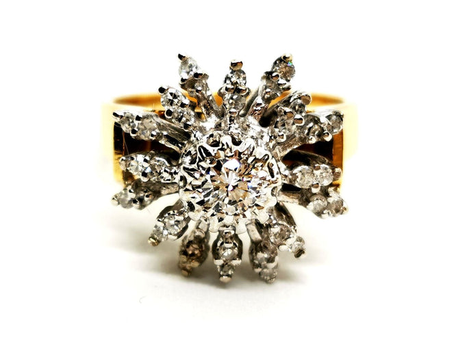 Bague 54 Bague Fleur Or jaune Diamant 58 Facettes 1186434CN