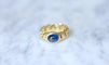 Bague Bague Gourmette Or et Saphir Cabochon 58 Facettes