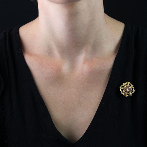 Broche Broche de col ancienne perle fine 3 ors 58 Facettes 23-274