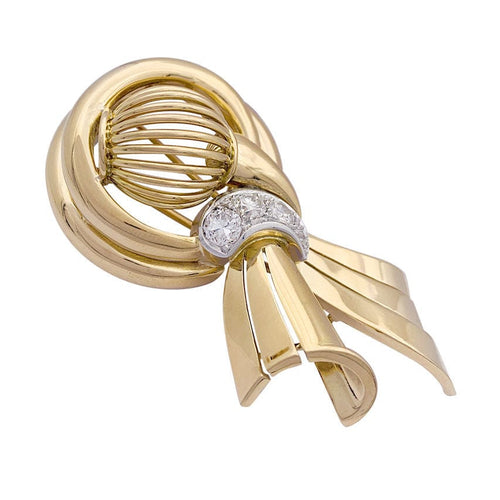 Collier Demi-parure vintage transformable, or rose, platine et diamants. 58 Facettes 33514/33515