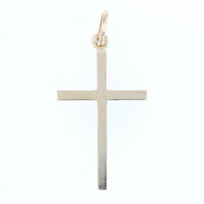 Pendentif Fine croix or strié 58 Facettes 6105