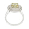 Bague 55 Bague en or blanc à entourage, centre diamant jaune 2,01 carats. 58 Facettes 31972