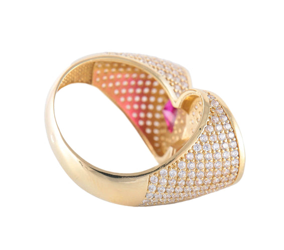 Bague BAGUE "ETREINTE" OR & ZIRCONIUMS 58 Facettes BO/220090