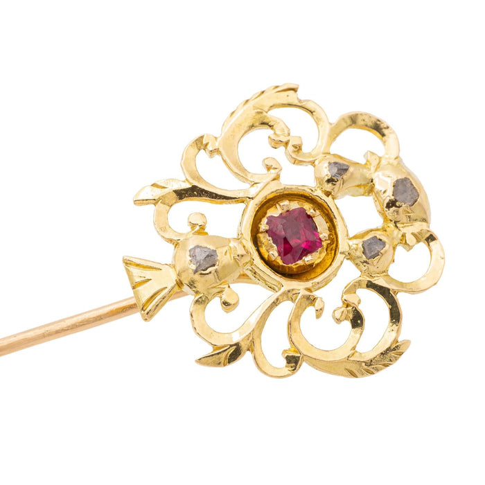 Broche Epingle à cheveux Or jaune Rubis 58 Facettes 2419120CN