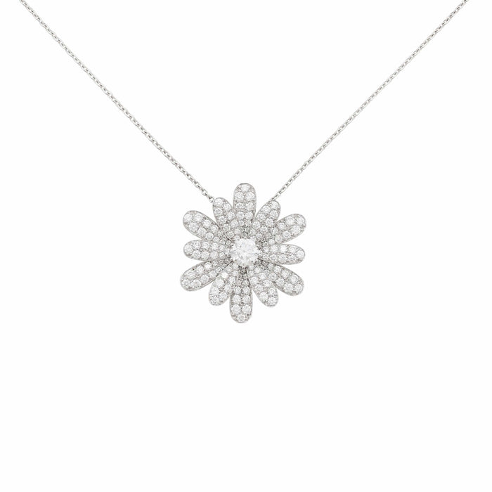 Pendentif Pendentif Poiray "Flower" en or blanc et diamants. 58 Facettes 31065